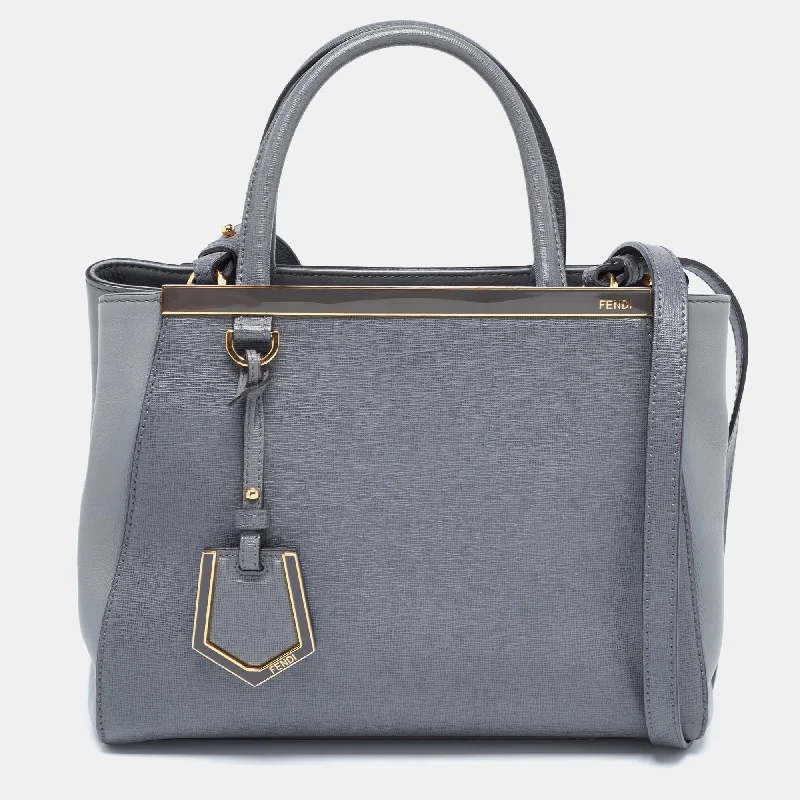 Urban Style Fendi Grey Leather Petite Sac 2Jours Tote