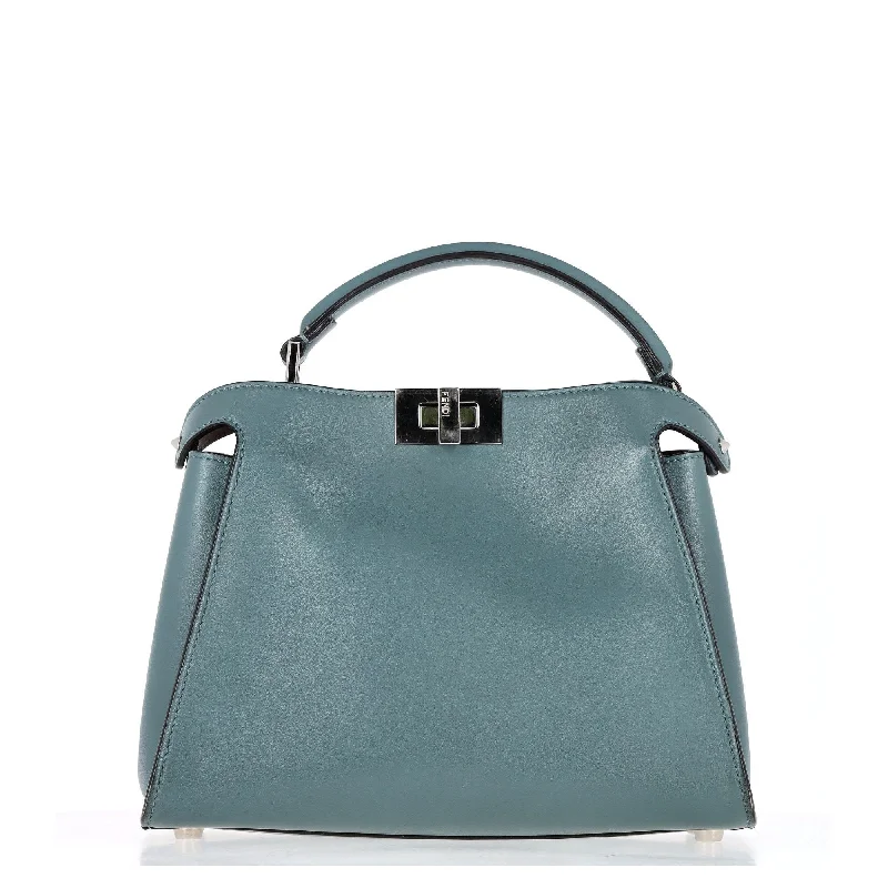 Lightweight Bags For Senior Travelers Fendi Peekaboo Handbag in Blue Leather