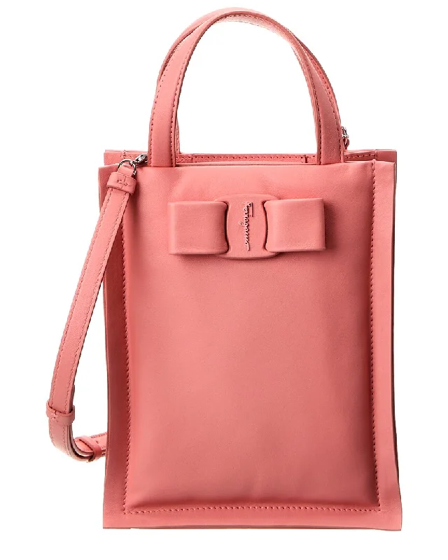 Lightweight And Affordable Bags Ferragamo Viva Bow Mini Leather Tote