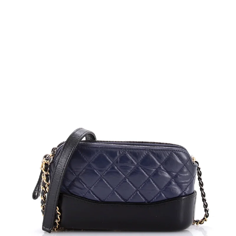 Stylish Bags For Fashion Influencers And Bloggers Gabrielle Double Zip Clutch with Chain Quilted Aged Calfskin