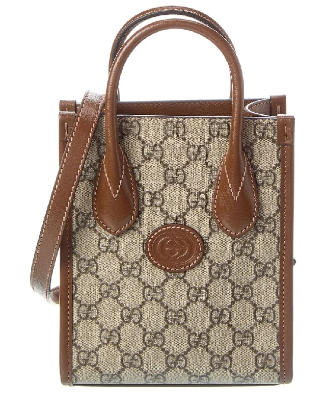 Modern And Limited-Time Offer Bags Gucci Mini GG Supreme Canvas & Leather Tote