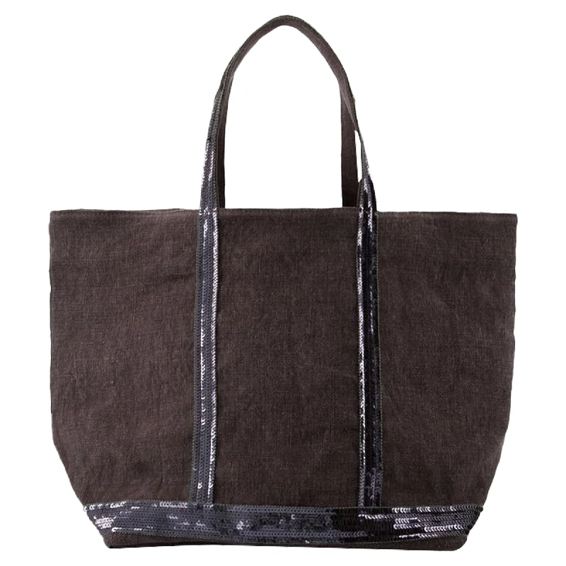 Seasonal Clearance Bags For Summer L Shopper Bag - Vanessa Bruno - Linen - Black