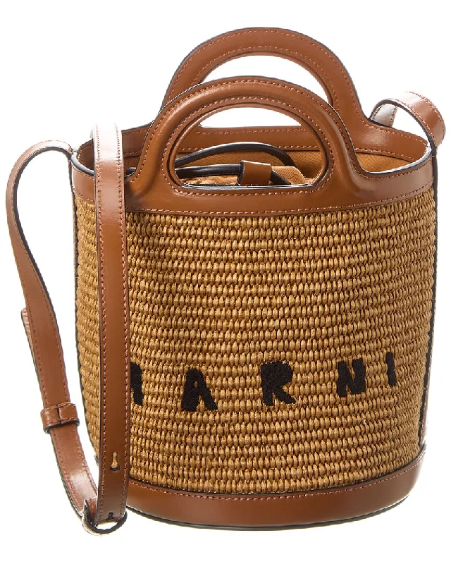 Trendy Bags Marni Tropicalia Small Leather-Trim Tote