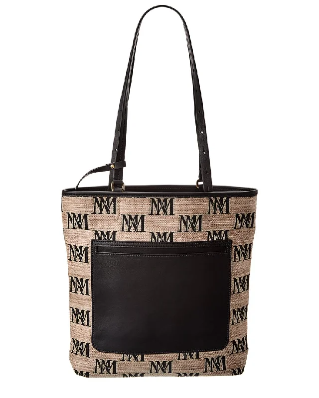 Bags With Seasonal Sales Max Mara All-Over Logo Print Leather-Trim Tote