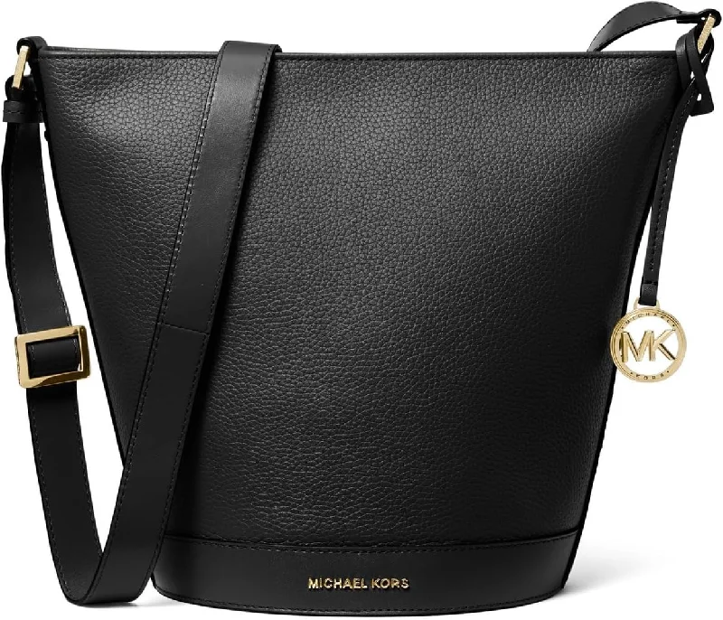 Everyday Bags For Work, School, Or Errands Michael Kors Townsend Medium Top Zip Bucket Messenger, Black