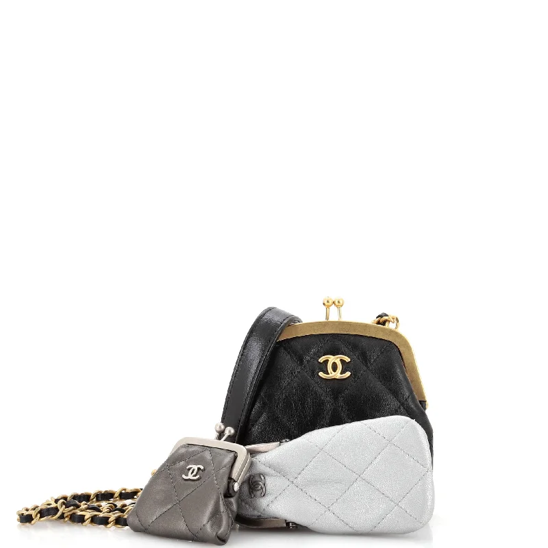 Cyber Monday Discounts On Bags Multi Clutch with Chain Quilted Leather