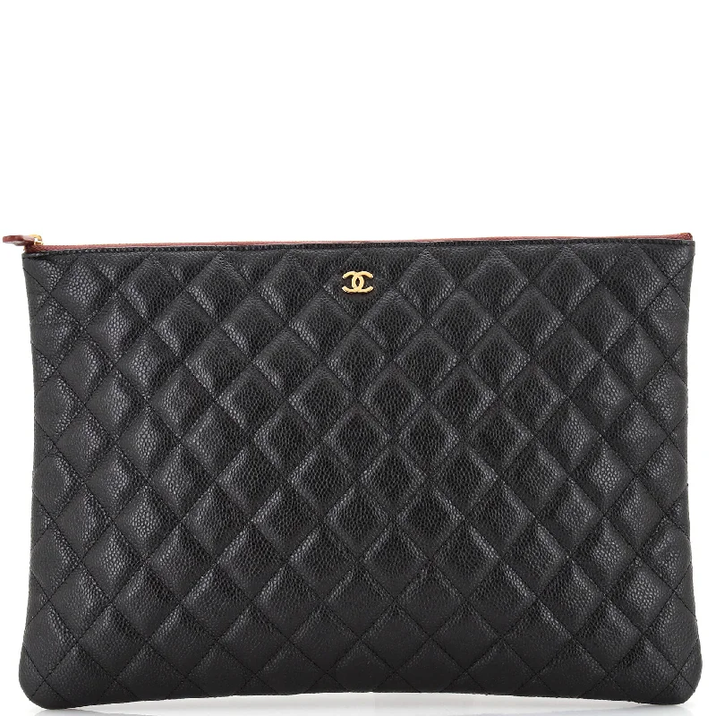 Odor-Resistant And Budget Bags O Case Clutch Quilted Caviar Large