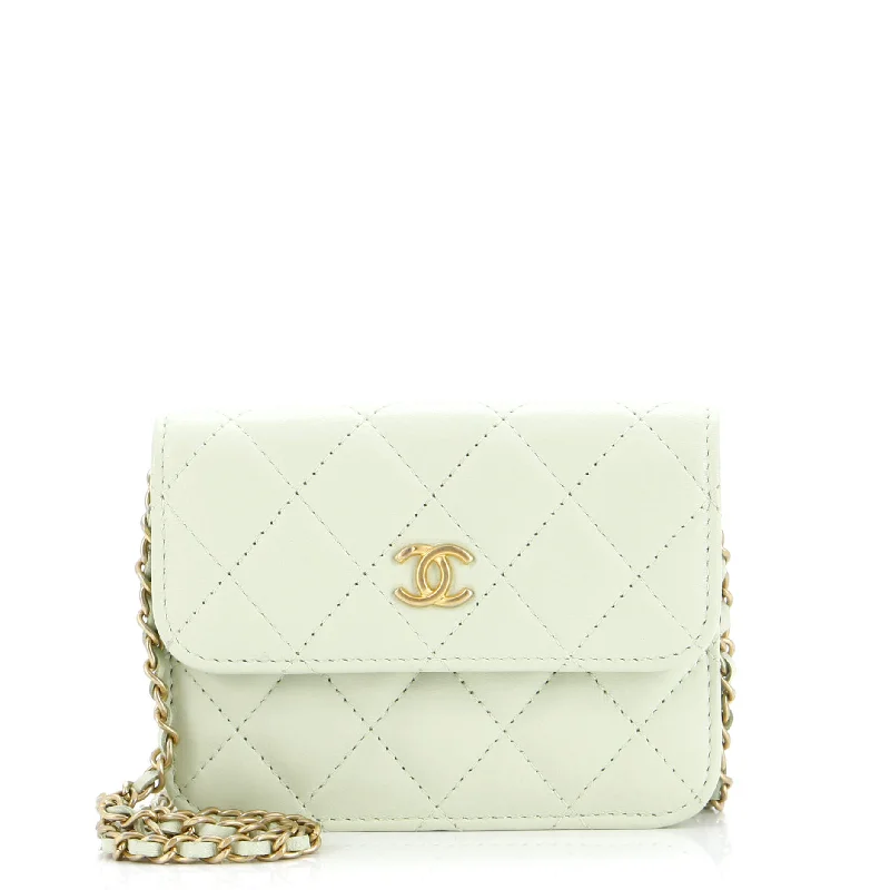 Designer Bags For Luxury Collectors Pearl Crush Flap Clutch with Chain Quilted Lambskin Mini