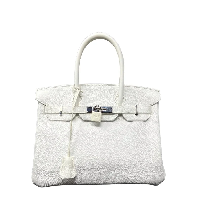 Uxury Designer Handbag Brands Pre-Loved Clemence Birkin 30 In Blanc