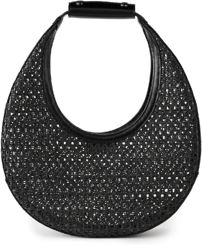 Holiday Gift Bags For Christmas STAUD Women's Moon Woven Tote Bag, Black