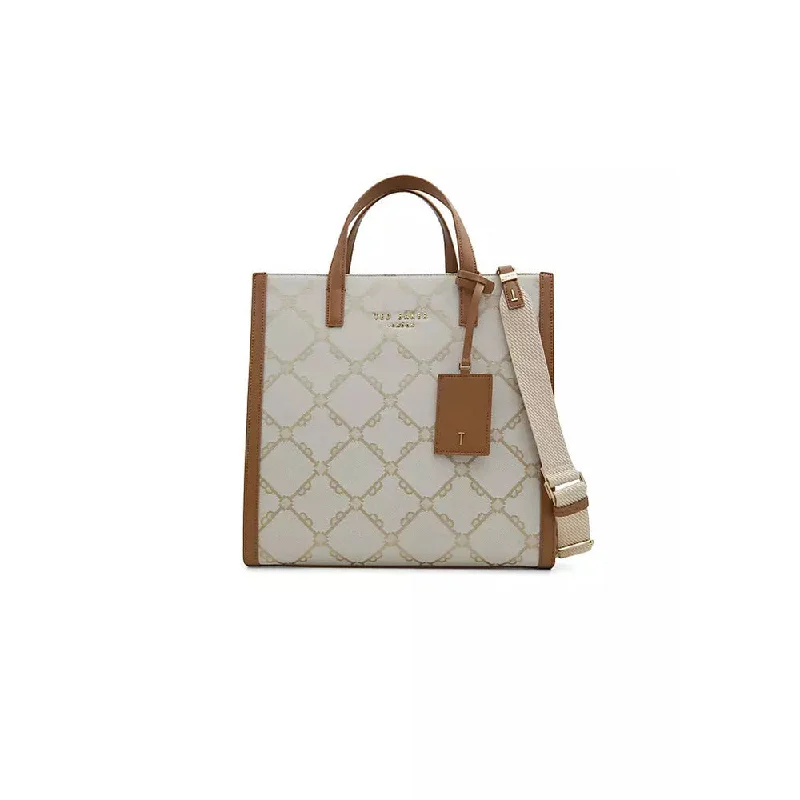 Designer Bags For Luxury Collectors Ted Baker Women's Flo Beige Logo Tote Handbag