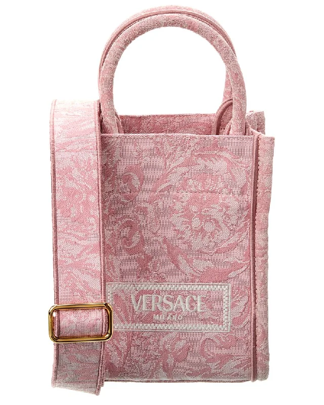 Lightweight And Functional Bags For Travel And Work Versace Barocco Athena Mini Canvas Tote