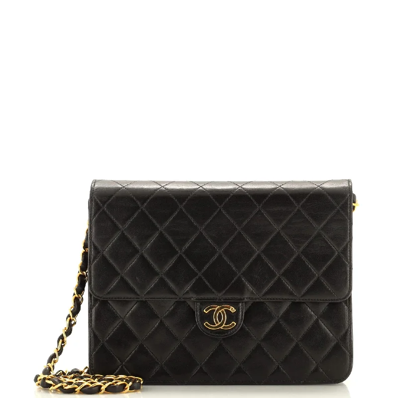 Evening Events Vintage Clutch with Chain Quilted Leather Small