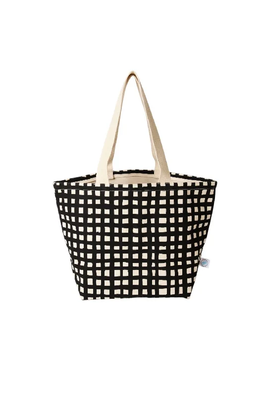 Limited-Time Offer On Trendy Bags Women's Grid Wide Tote Bag In Black