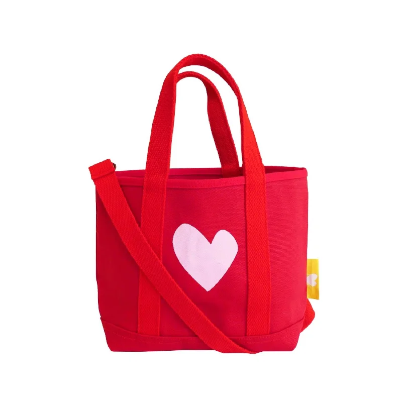 Affordable Bags For Budget Shoppers Women's Imperfect Heart Canvas Mini Tote In Cherri