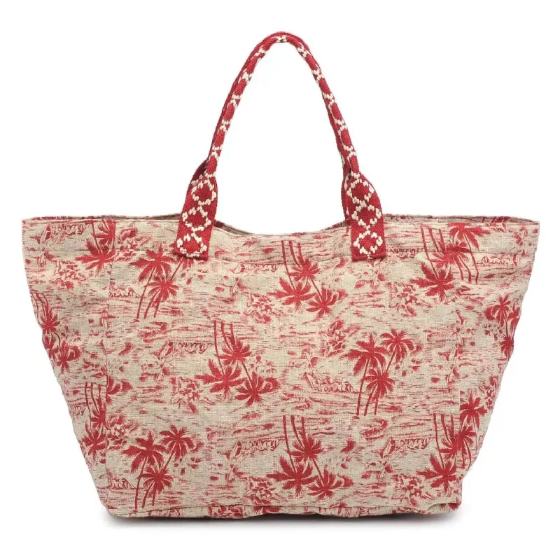 Stylish And Affordable Bags For Every Occasion Women's Marbella Print Tote Bag In Red