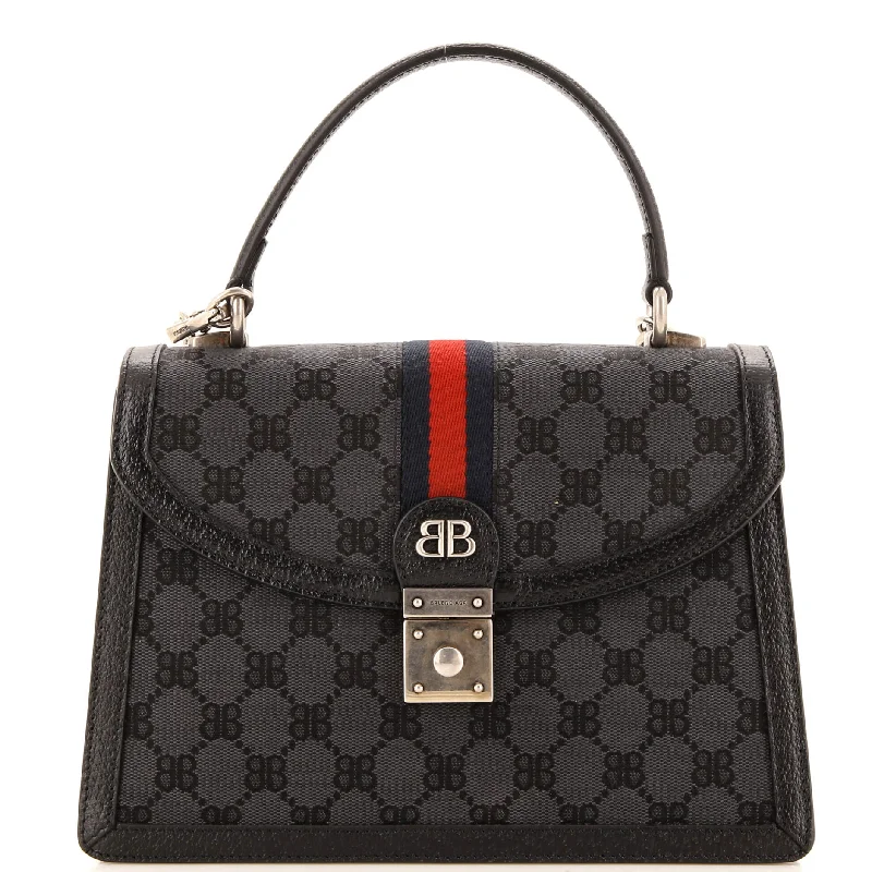 Designer Bags For Luxury Collectors x Gucci The Hacker Project Top Handle Bag BB Canvas Small