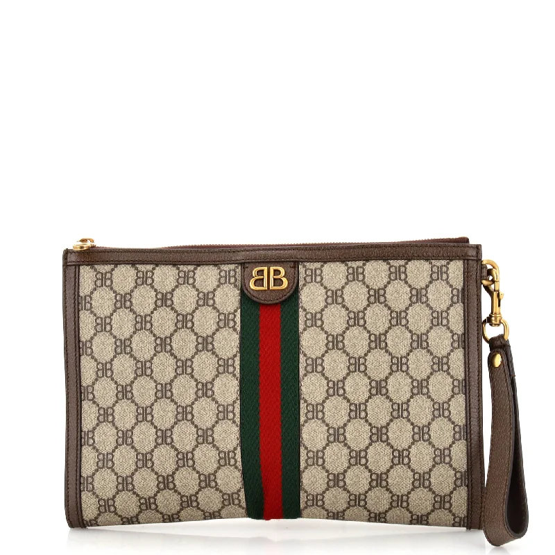 Elegant New Year Party Bags With Flash Sales x Gucci The Hacker Project Web Wristlet Clutch BB Coated Canvas