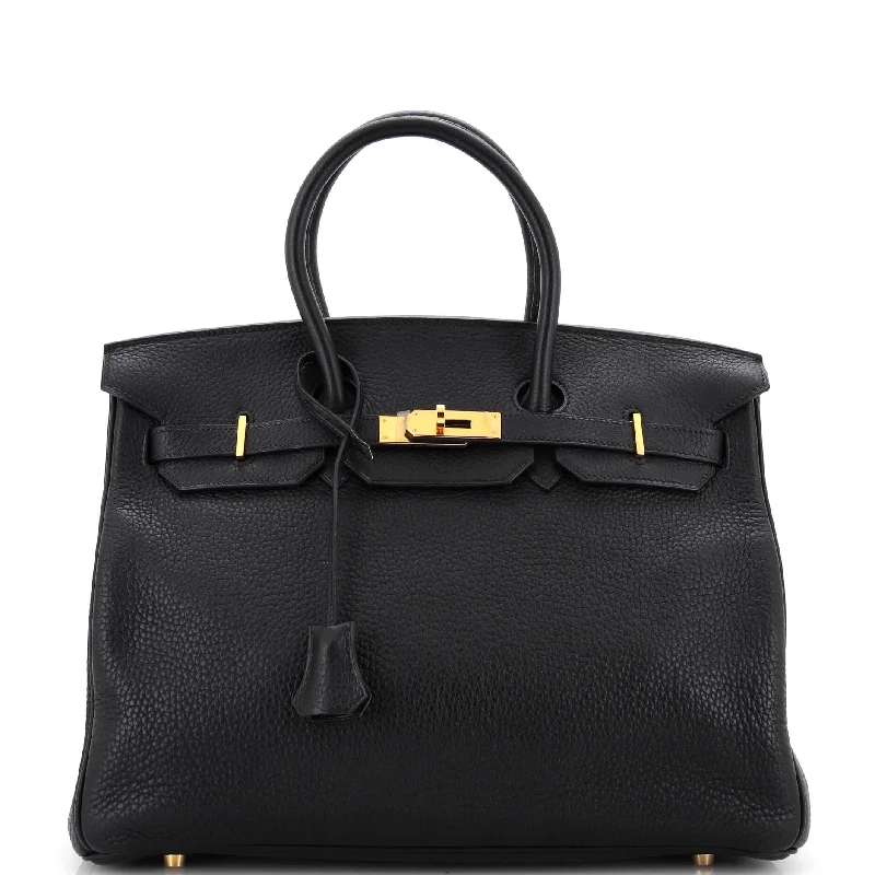 Bags For Free-Spirited And Artistic Styles Birkin Handbag Noir Togo with Gold Hardware 35