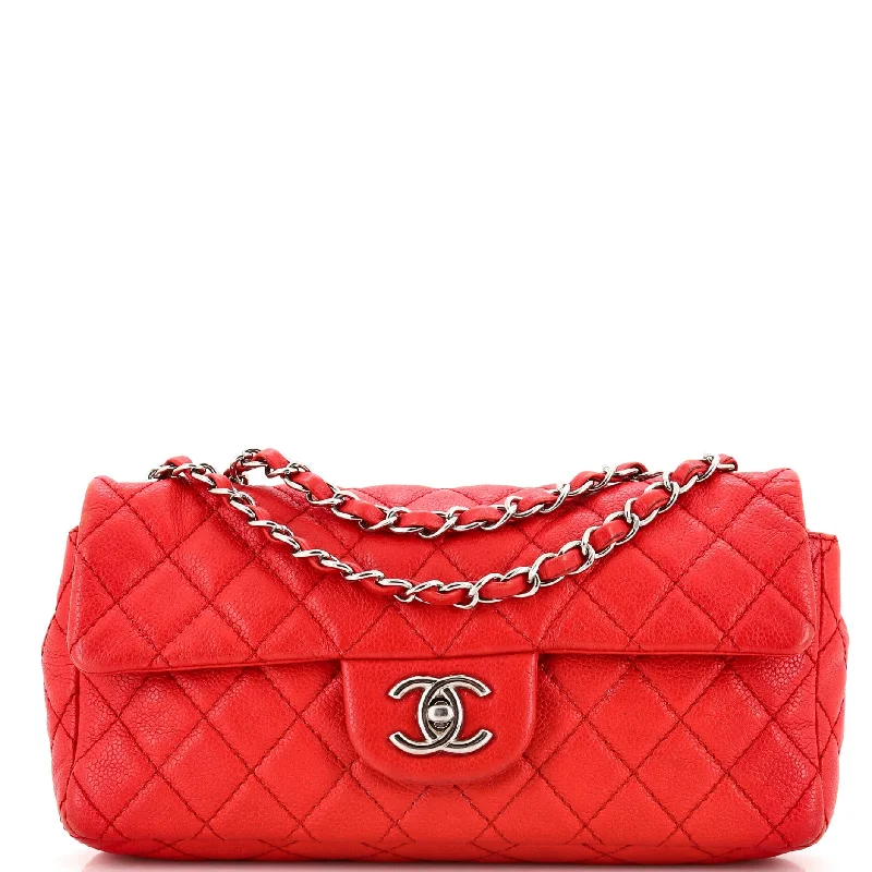 Luxury Seekers Classic Single Flap Bag Quilted Caviar East West