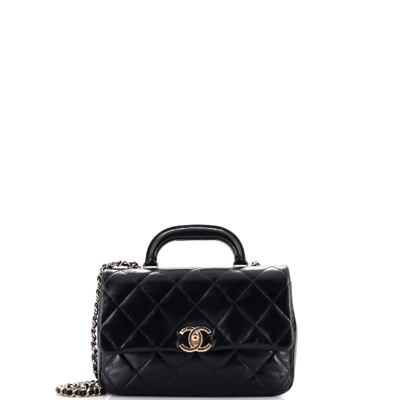 Luxury Bags On Sale Coco Trip Flap Bag Quilted Shiny Lambskin Mini