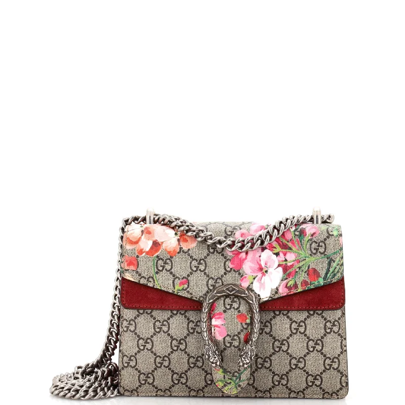 Minimalist Leather Bag For Modern Aesthetics Dionysus Bag Blooms Print GG Coated Canvas Mini