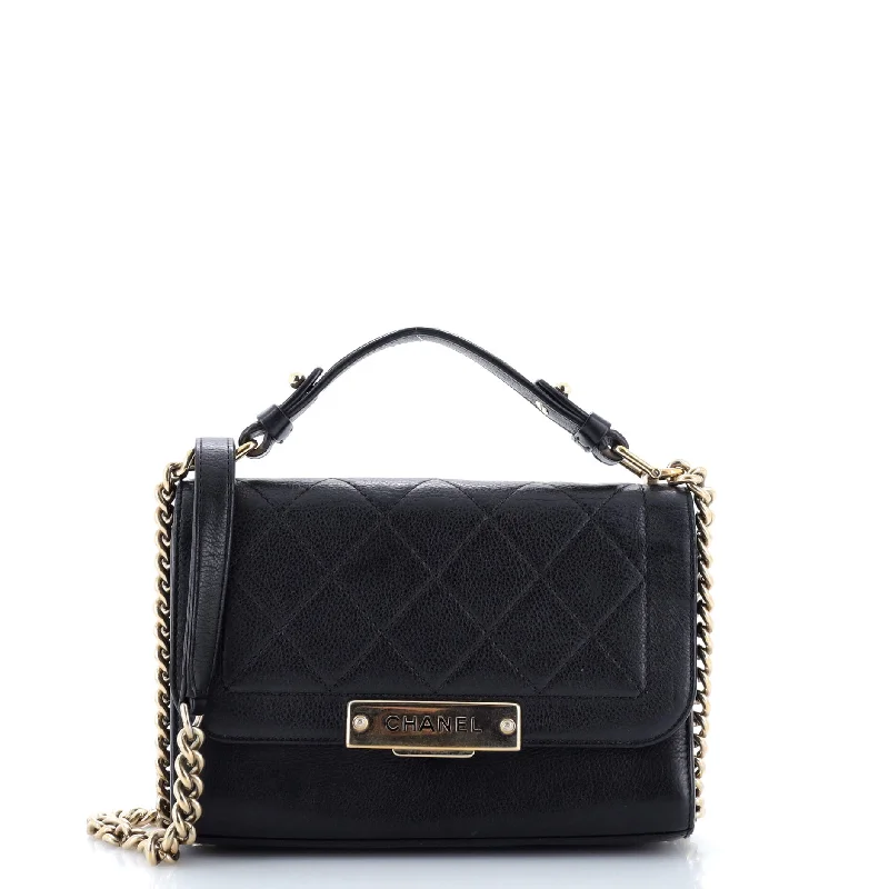 Chic Bags For Office Professionals And Urban Dwellers Label Click Flap Bag Quilted Calfskin Small