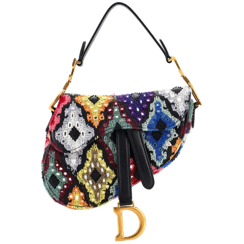 Rustic Bags For Outdoor And Nature-Inspired Looks Saddle Handbag Embroidered Leather Mini