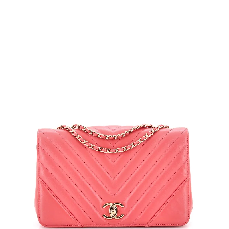 Trendy Festival Bags With Limited-Time Offers Statement Flap Bag Chevron Calfskin Small