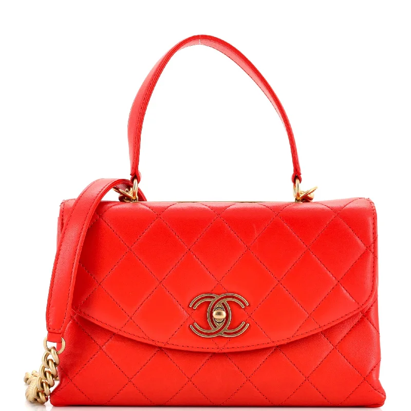 Stylish Bags For Fashion Influencers And Bloggers Trendy Spirit Top Handle Bag Quilted Lambskin Medium